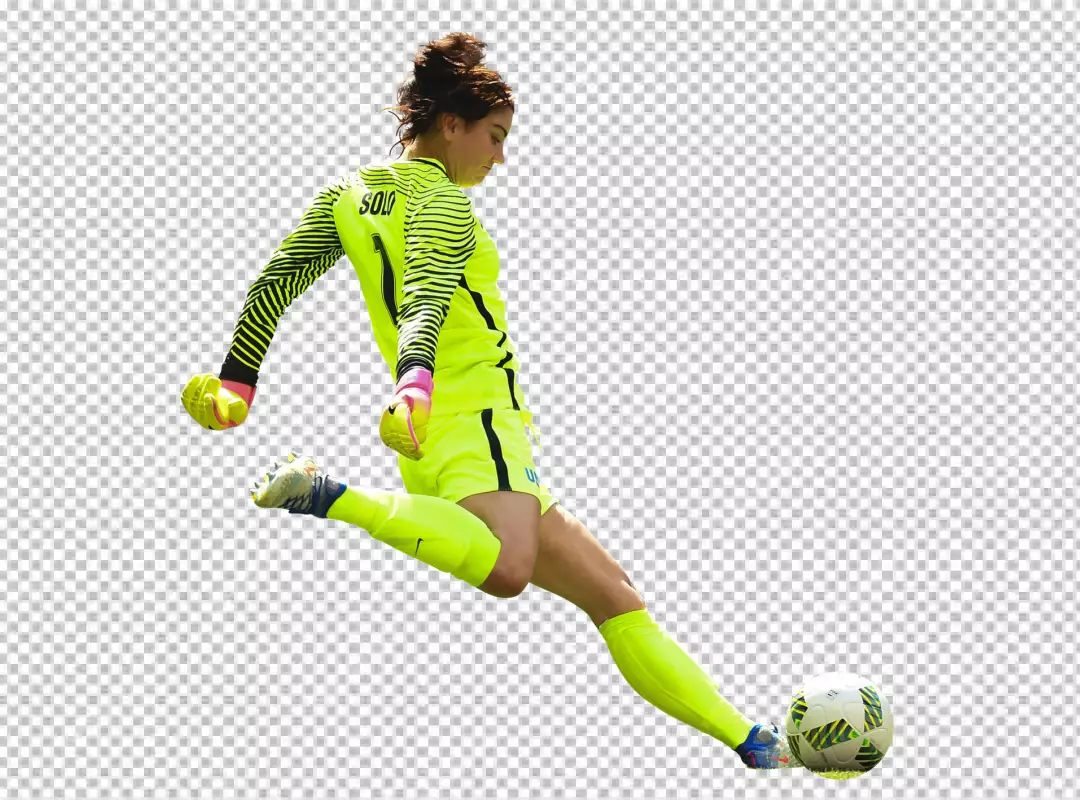 Free Premium PNG USA Women Football Player Hope Solo kick the ball