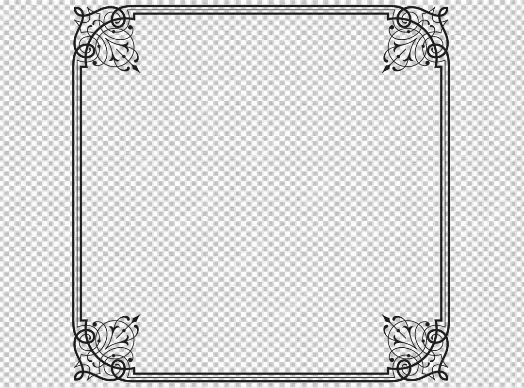 Free Premium PNG A frame is in the center of the image and is surrounded