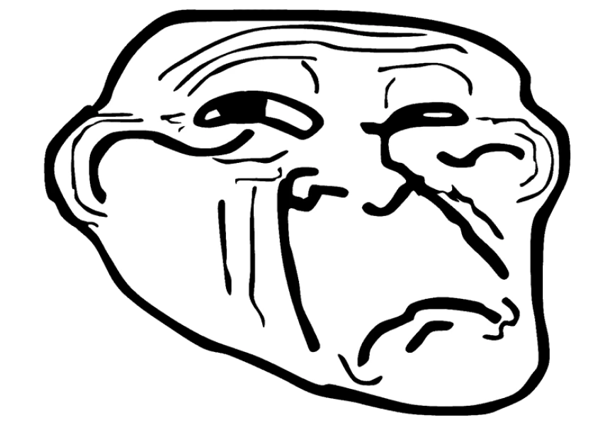 Free Premium PNG Trollface Internet troll Rage comic Internet meme, frustrated troll face