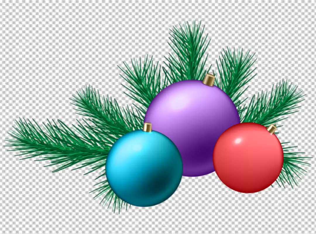 Free Premium PNG A picture of a christmas with a colorful shiny and colorful ornaments