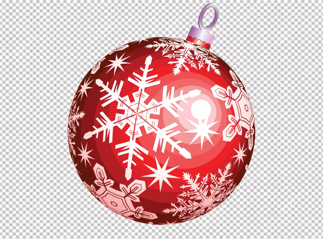 Free Premium PNG A red and a white Christmas balls hanging in isolation on a transparent background