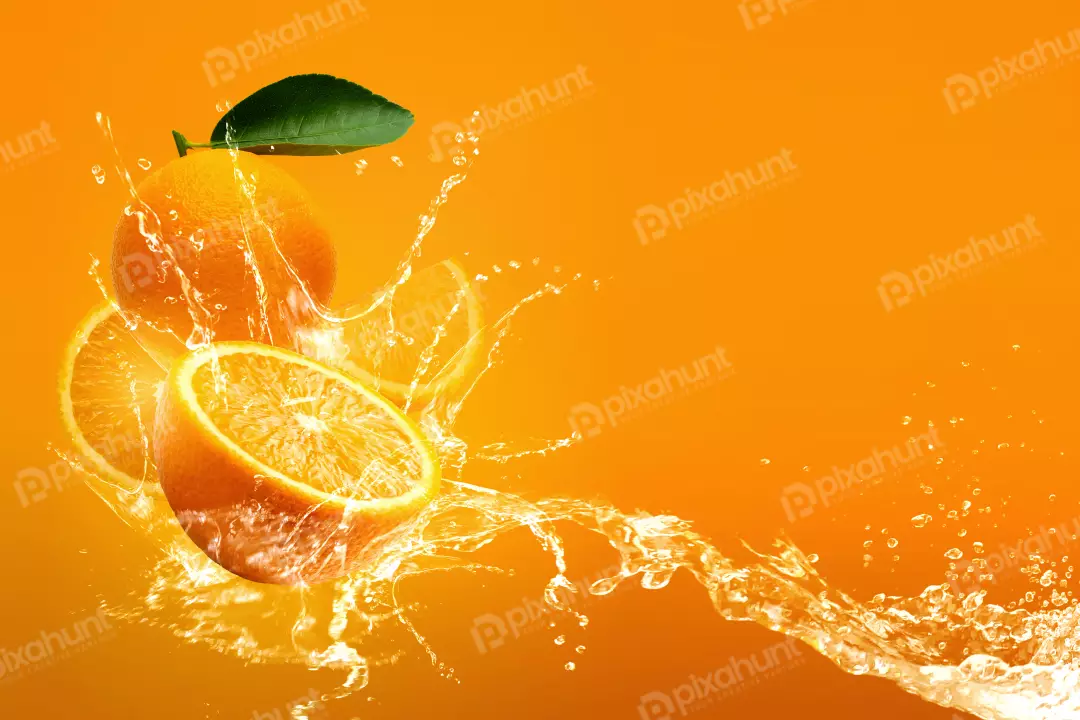 Free Premium Stock Photos Close-up of berries on water against orange background