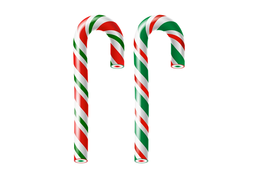 Free Premium PNG 3d render of candy cane with christmas concept transparent background