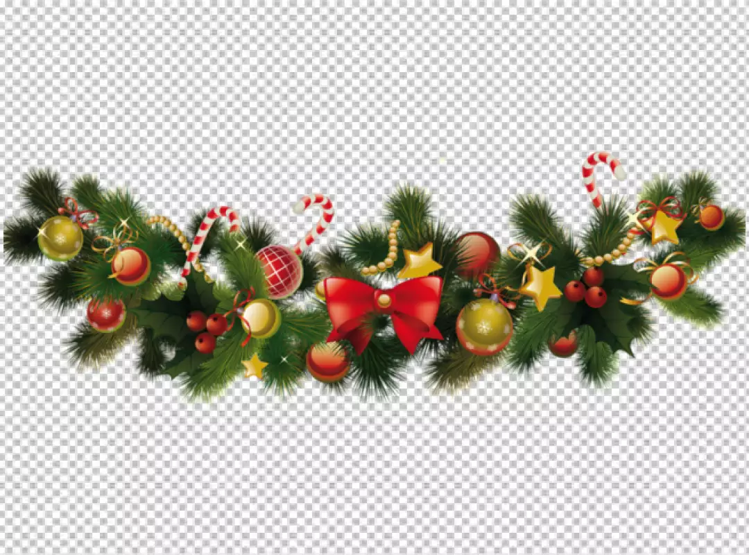 Free Premium PNG Red christmas ball with christmas decorations