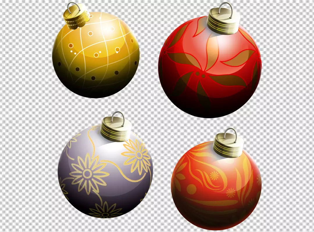 Free Premium PNG Realistic christmas ball ornaments