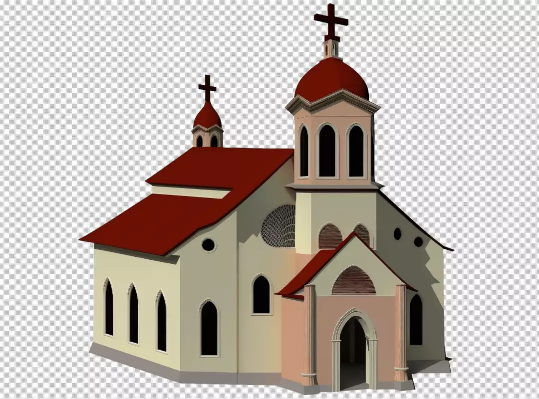 Free Premium PNG church with religious icons on the walls and windows