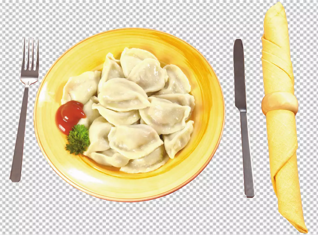 Free Premium PNG Meat Dumplings - russian boiled pelmeni in plate