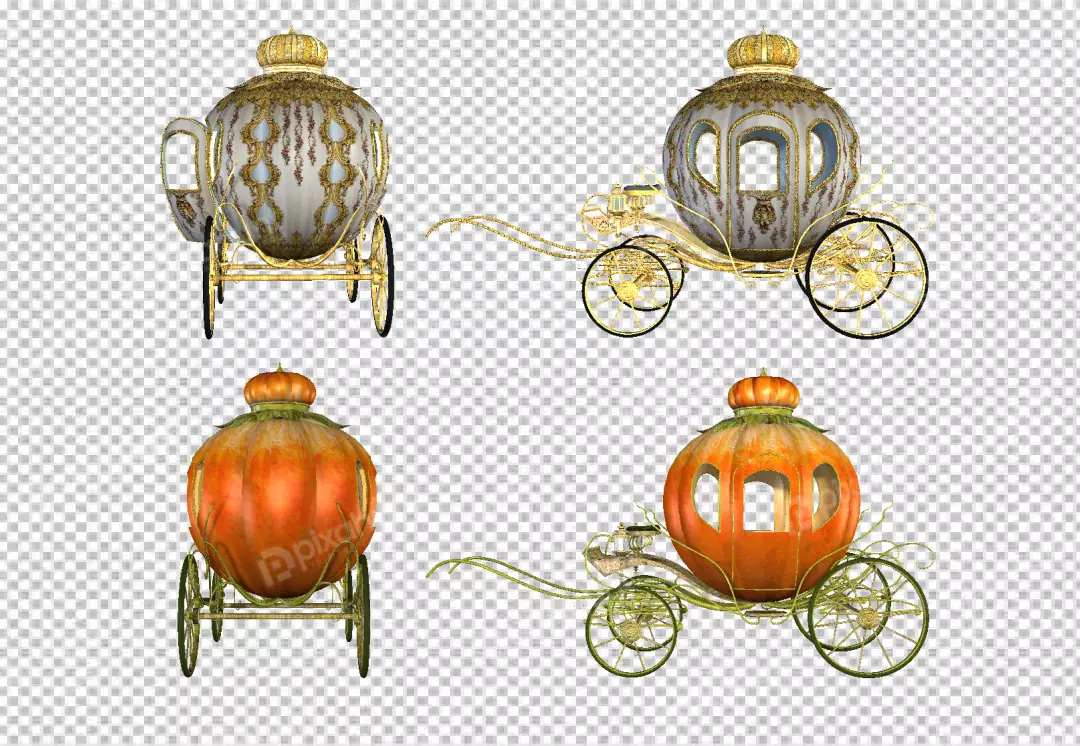 Free Premium PNG Arafed carriage with carved pumpkins and candles on a Transparent  background