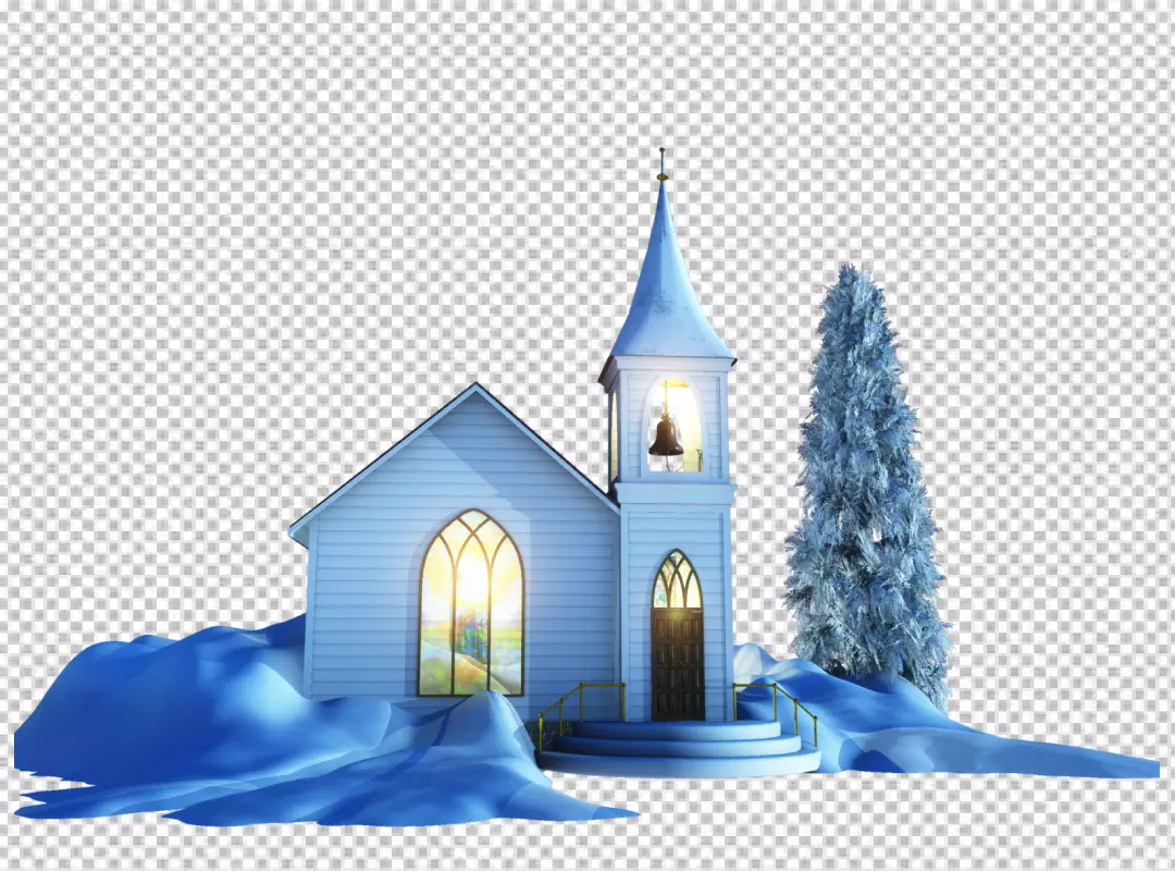 Free Premium PNG Abandoned church in an ash field transparent BG PNG