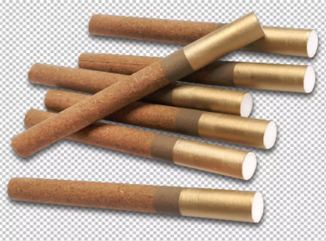 Free Premium PNG A Single Cigar Resting Against