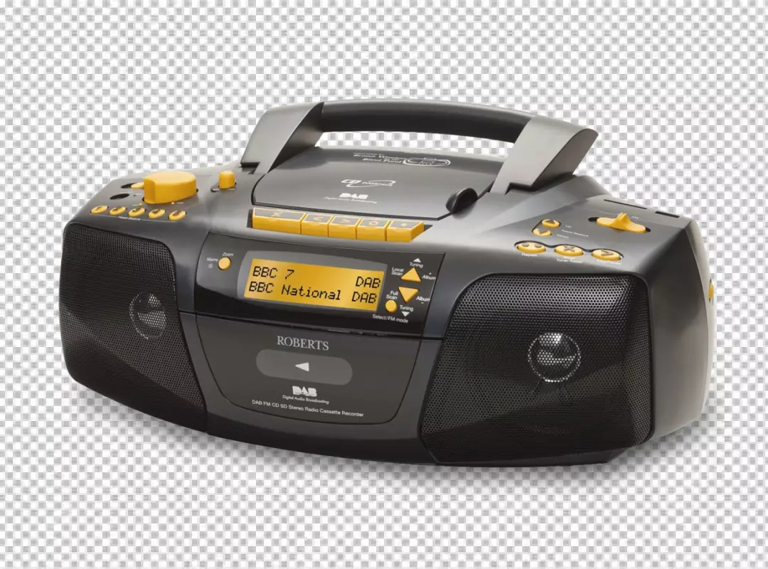 Free Premium PNG Black Roberts DAB radio cassette recorder