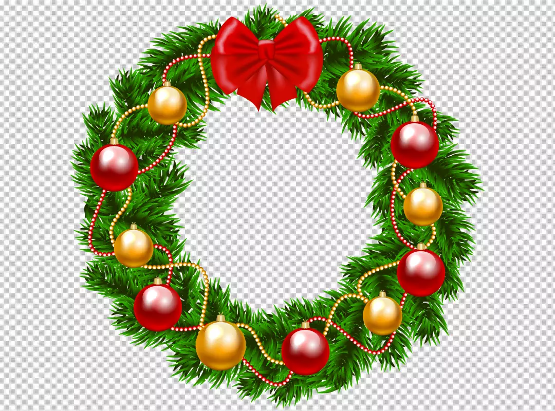 Free Premium PNG A wreath with a wreath that says quot christmas quot on it