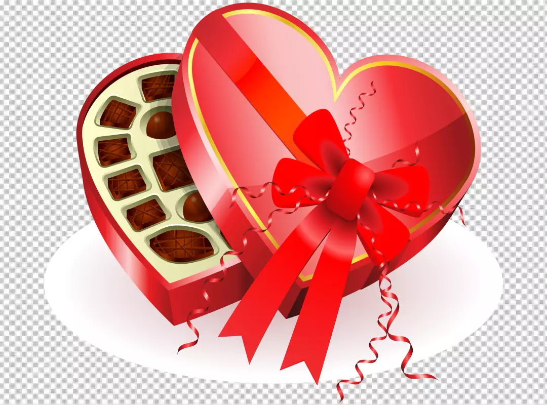 Free Premium PNG Love shape chocolate candy red box transparent background