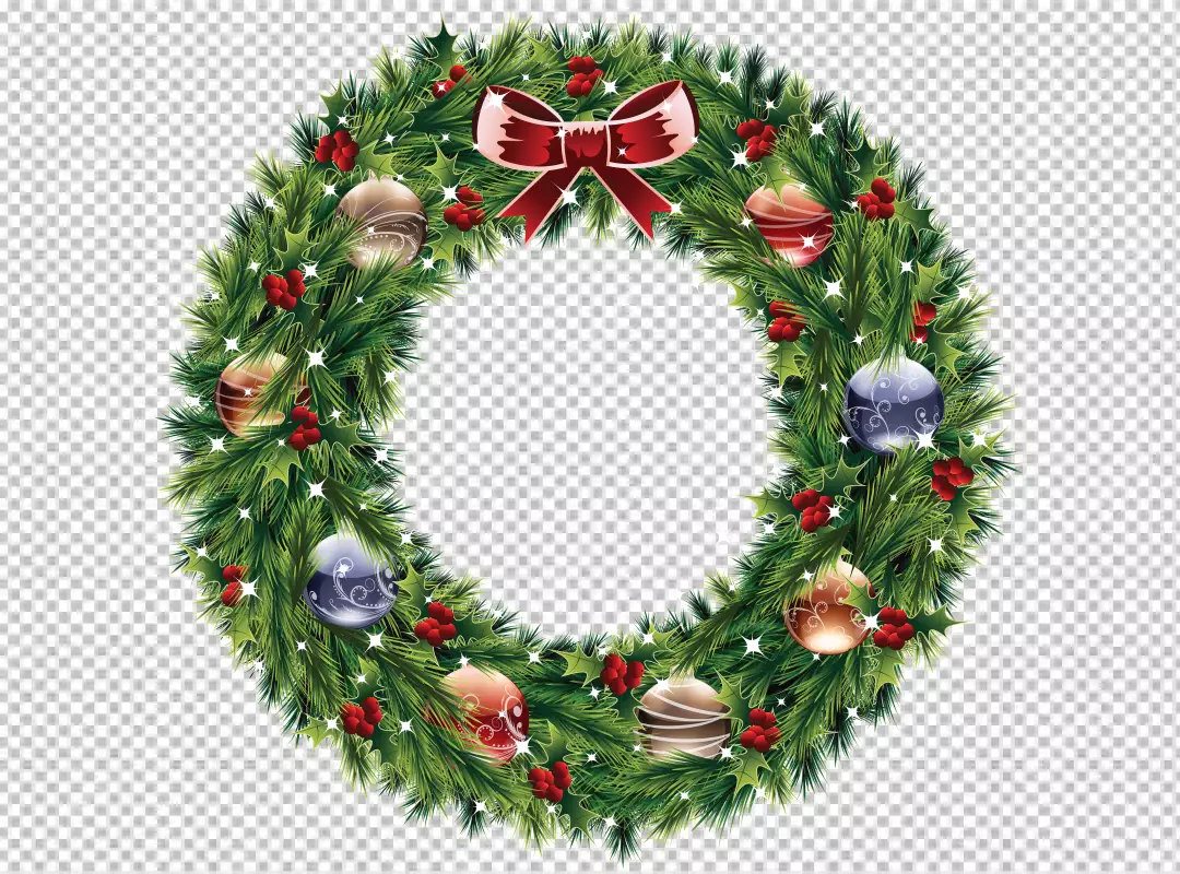 Free Premium PNG Christmas Wreath Hanger watercolor winter border PNG BG