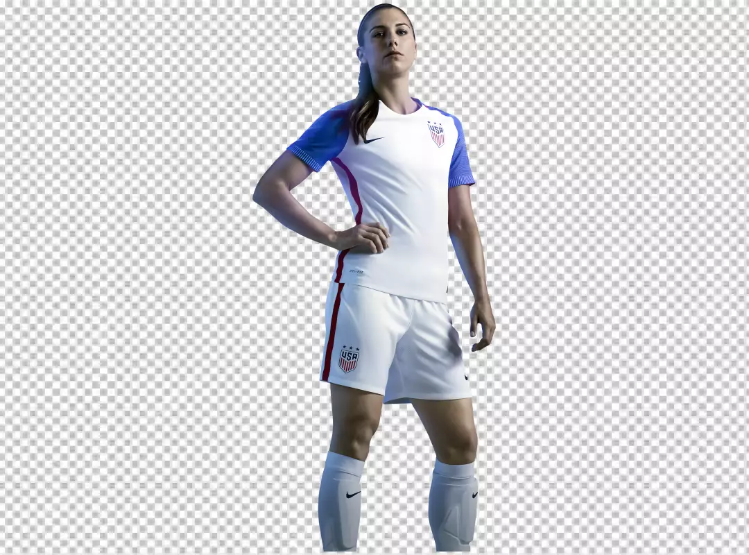 Free Premium PNG USA Women Football Player Alex Morgan look like model