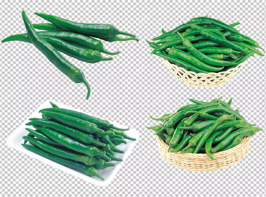 Free Premium PNG Green peppers chili isolated on transparent background