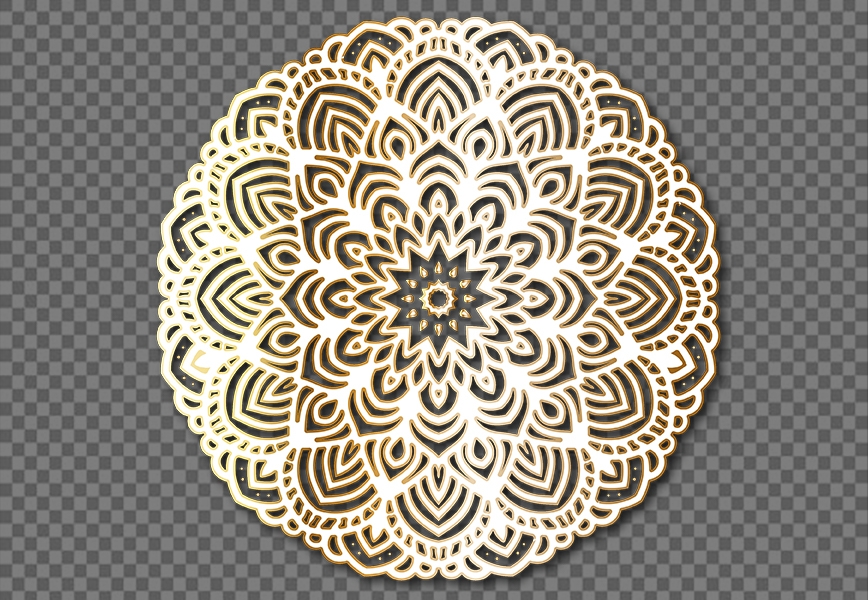 Free Premium PNG Free Gold and White Mandala Ornament  PNG