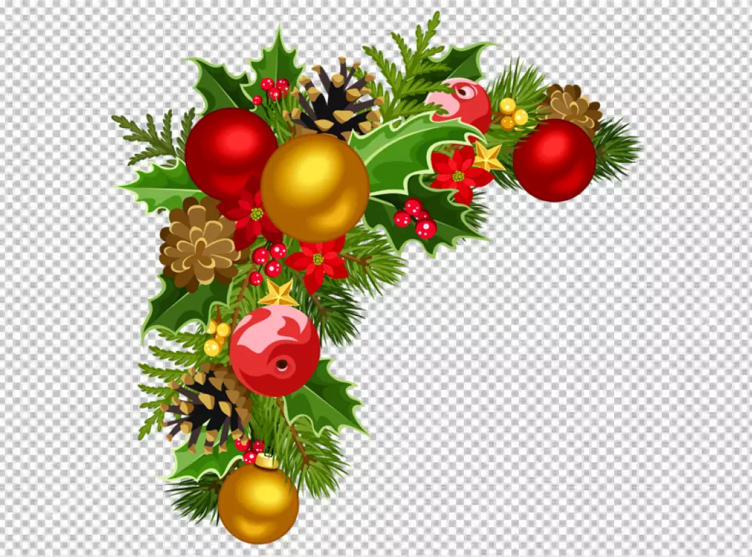 Free Premium PNG Christmas tree branches and gifts on white wooden PNG