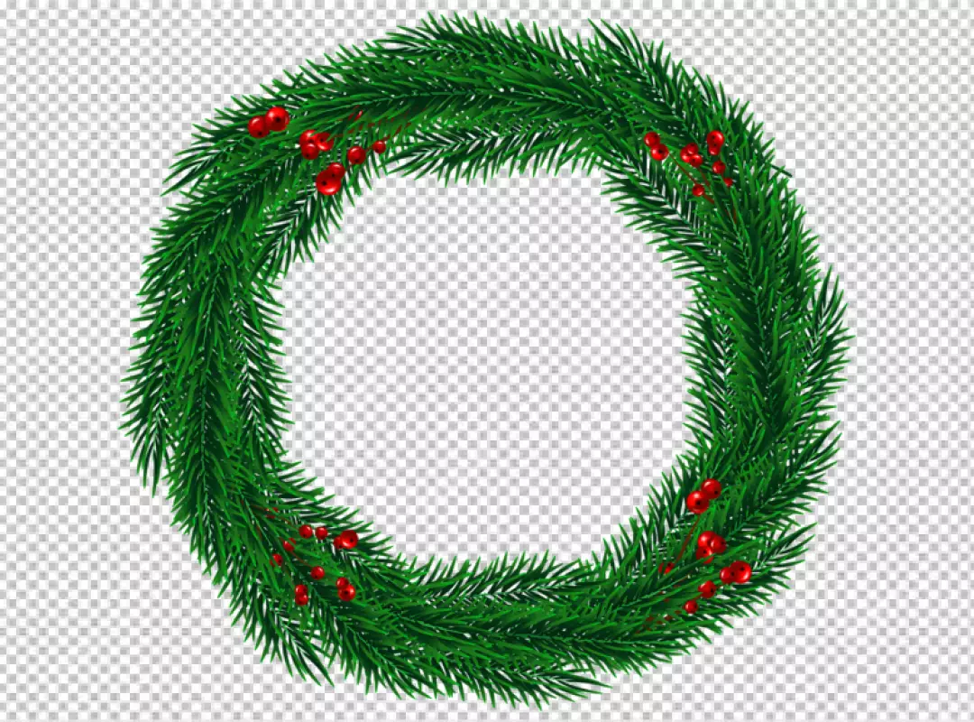 Free Premium PNG Beautifully crafted Christmas wreath with red bows and green pine needles adorned with red and gold ornaments 