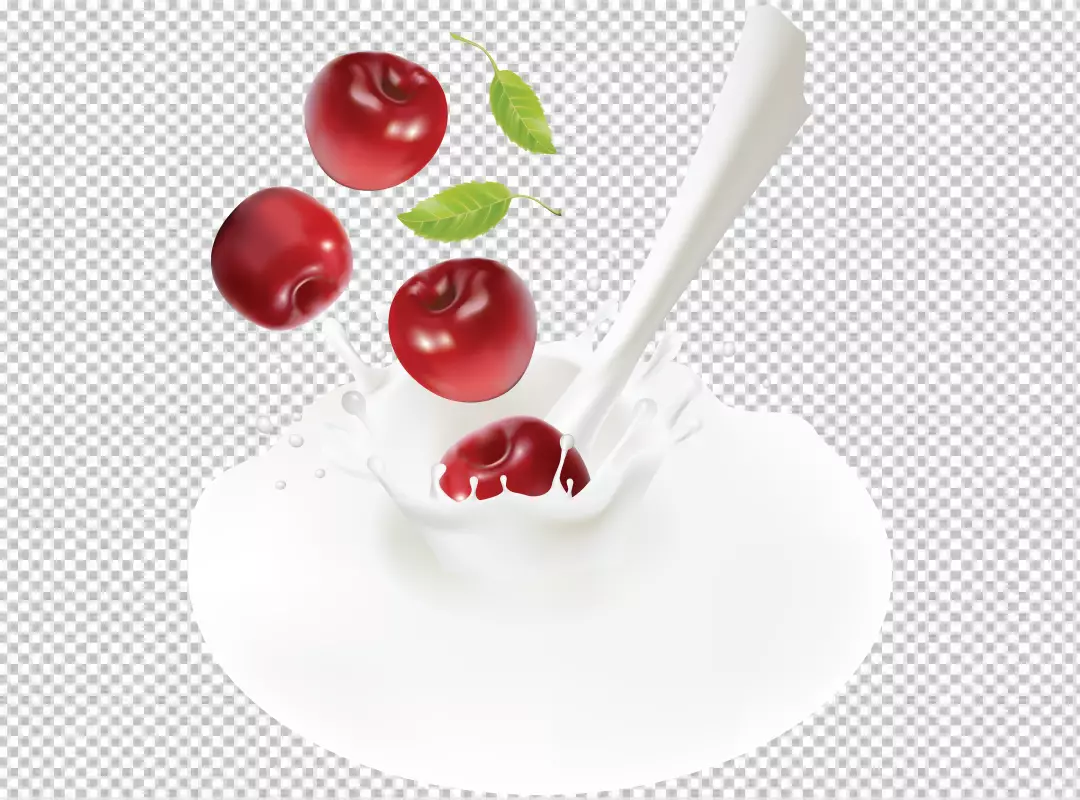 Free Premium PNG Cherry with milk transparent background 