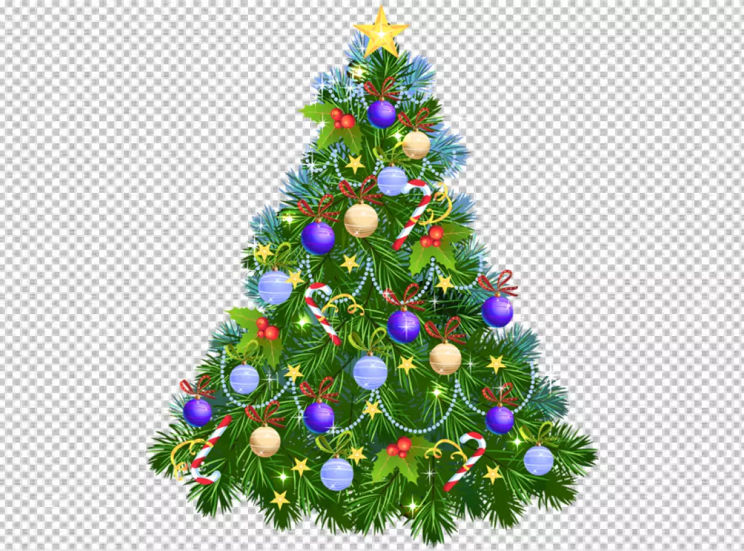 Free Premium PNG Set of christmas tree on transparent background 