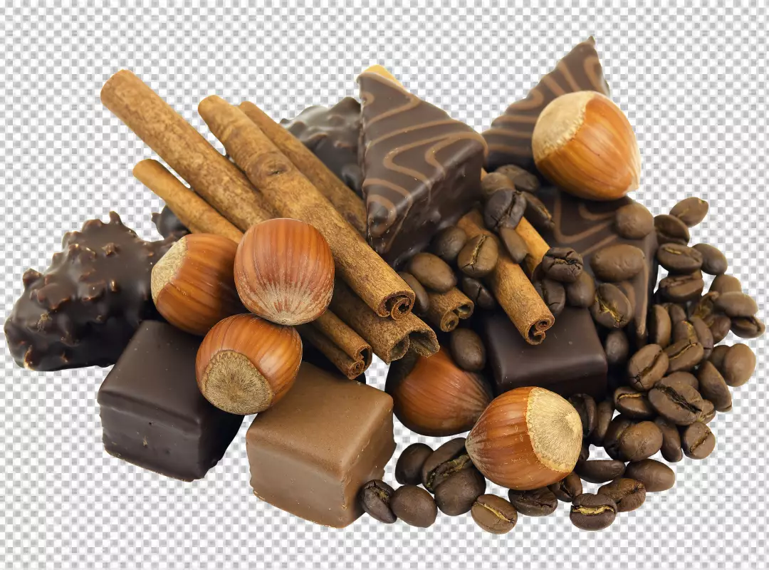 Free Premium PNG Chocolate crack and candy transparent background 