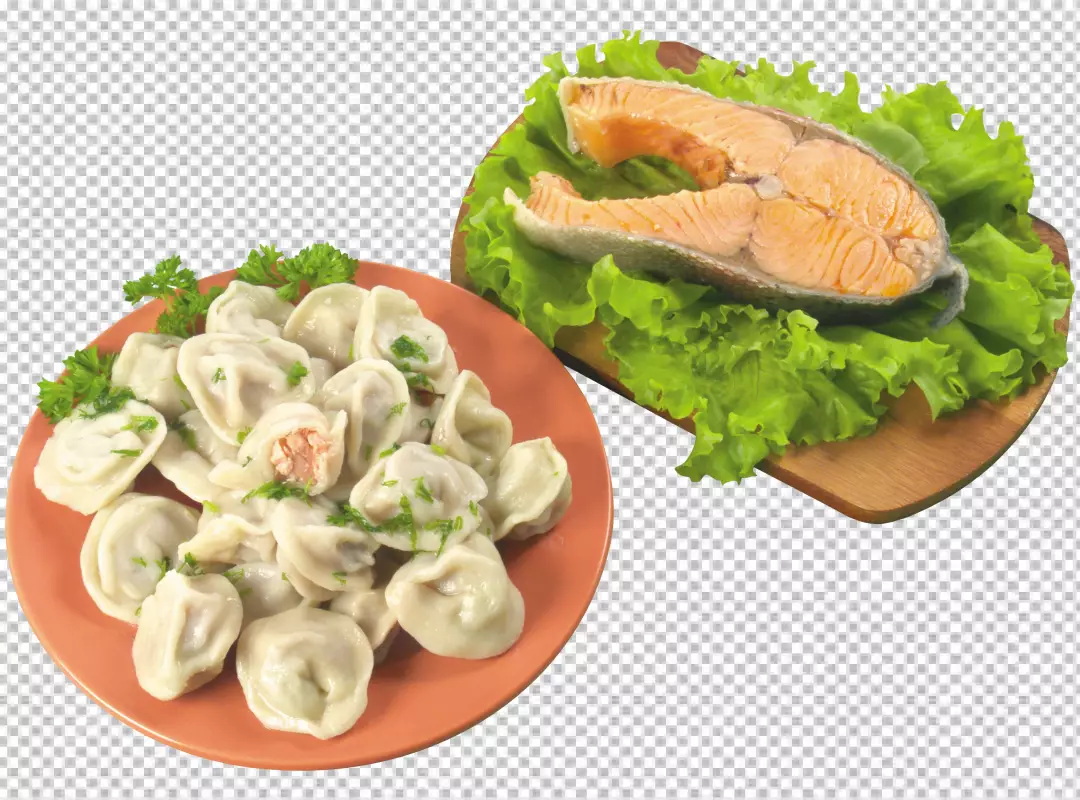 Free Premium PNG Dumpling and fish transparent background 