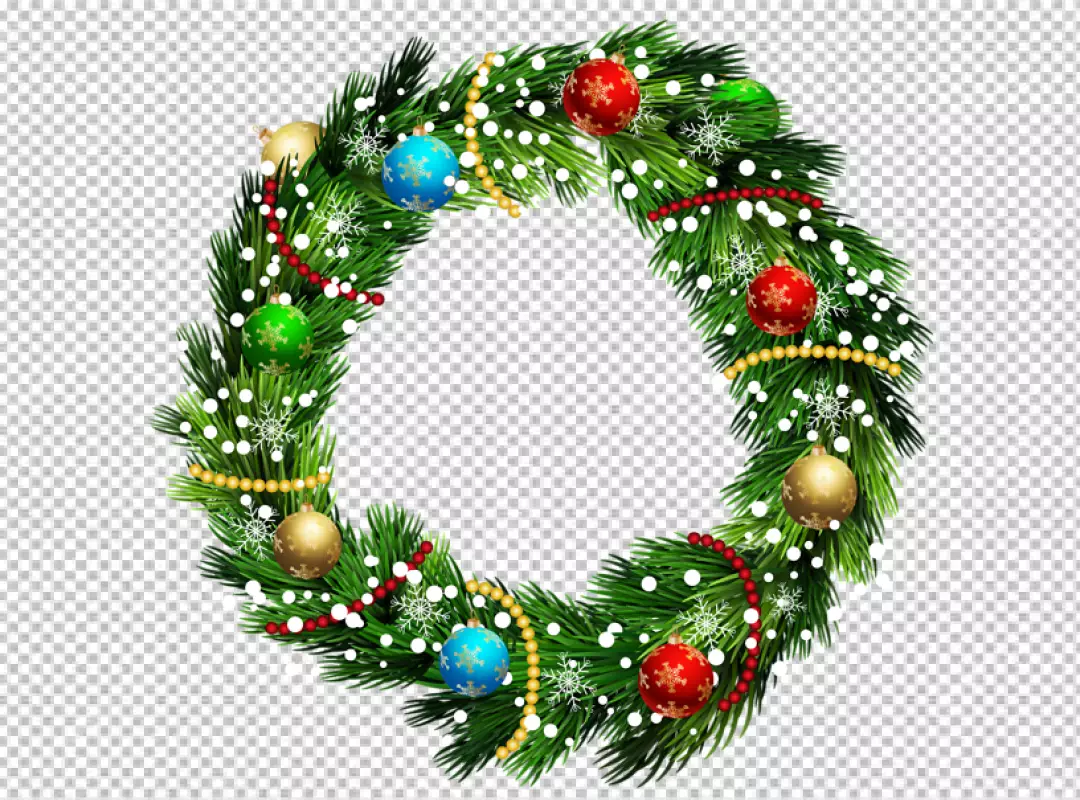 Free Premium PNG Flat design christmas wreath bg