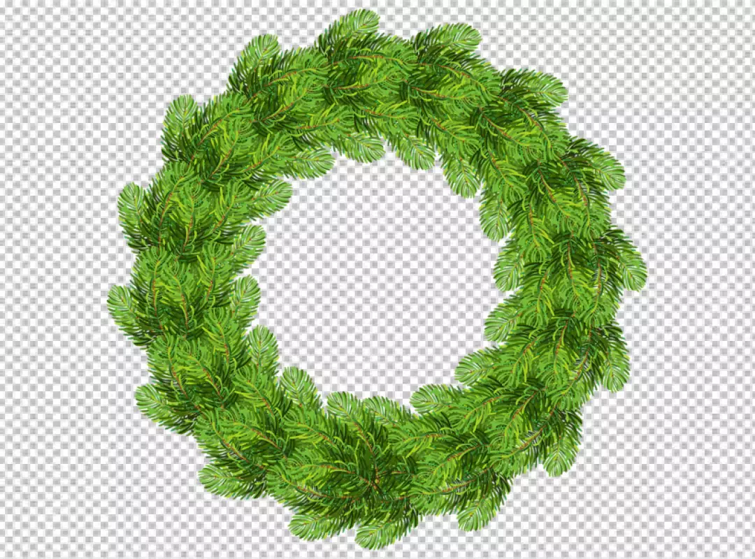 Free Premium PNG Christmas wreath red ribbon bow Isolated on PNG BG