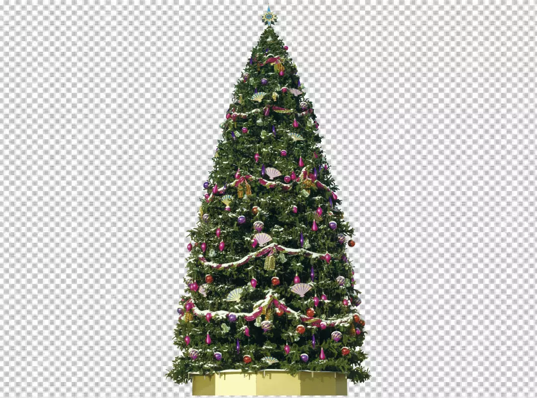 Free Premium PNG Golden balls christmas tree PNG BG