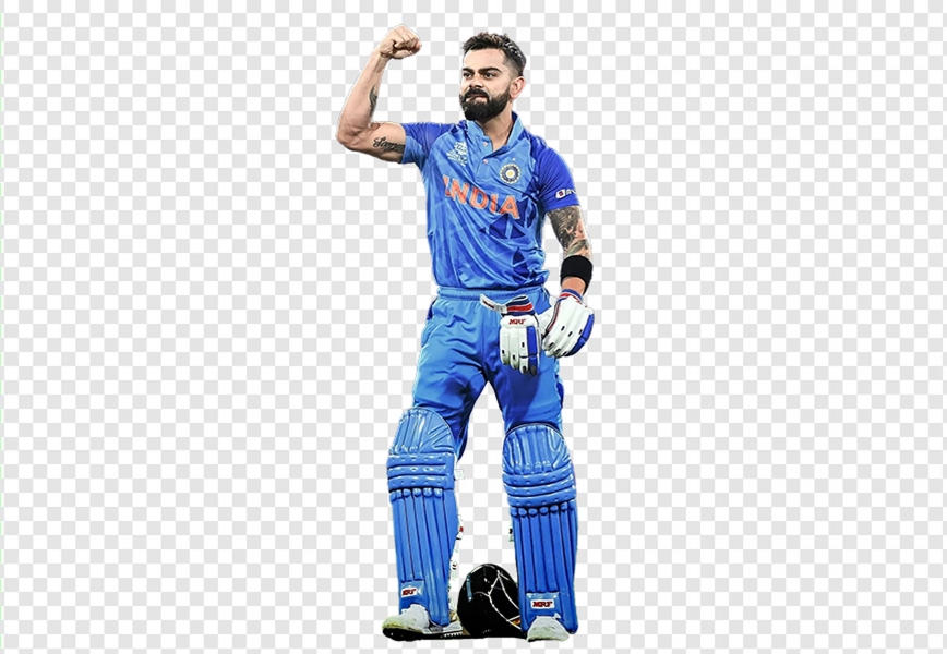 Free Premium PNG Virat Kohli raised her hand | Show her body