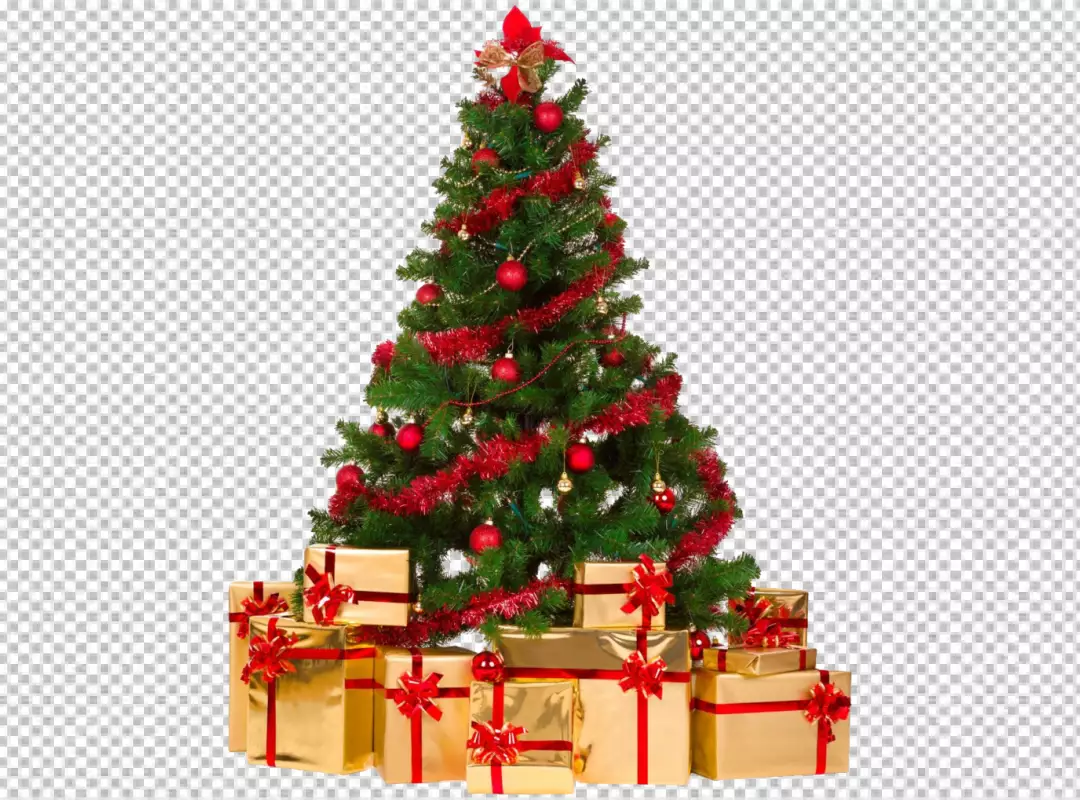 Free Premium PNG Realistic and shiny christmas tree with decorations PNG