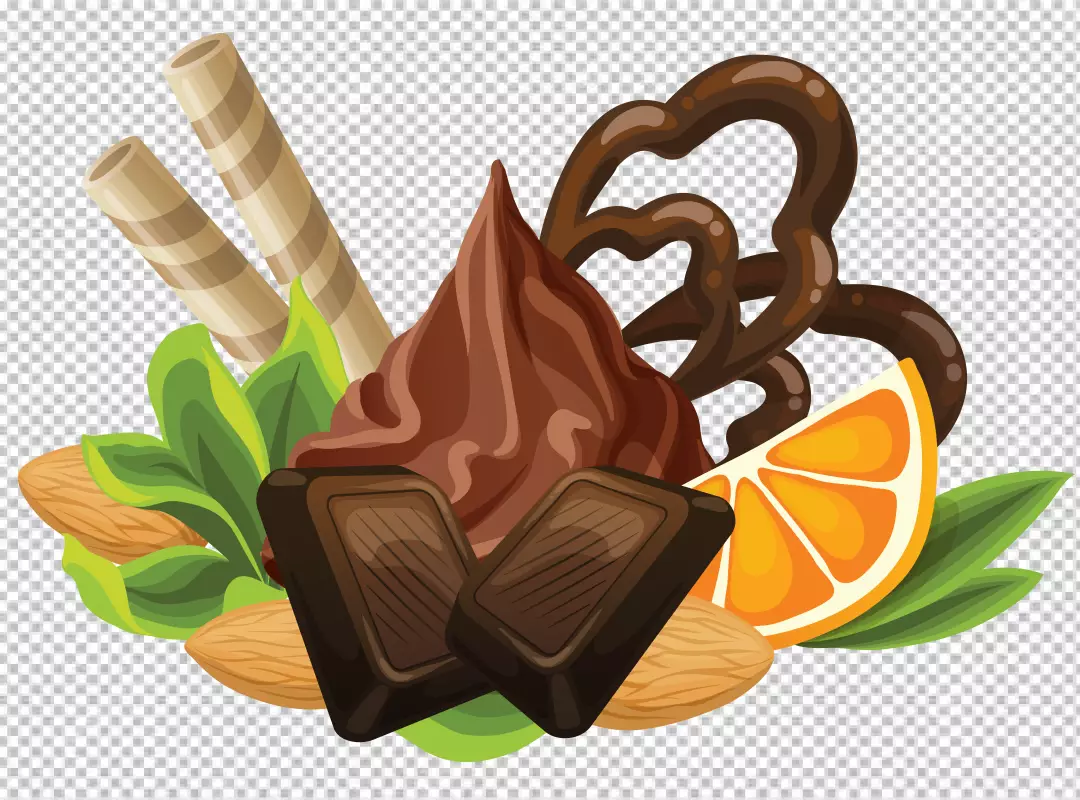 Free Premium PNG chocolate desserts and candy on transparent background