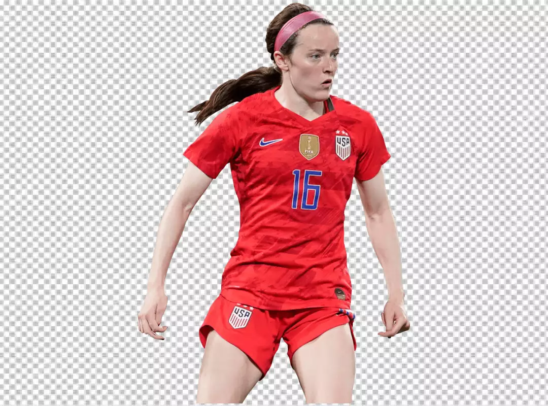 Free Premium PNG USA Women Football Player Rose Lavelle look ready for defense