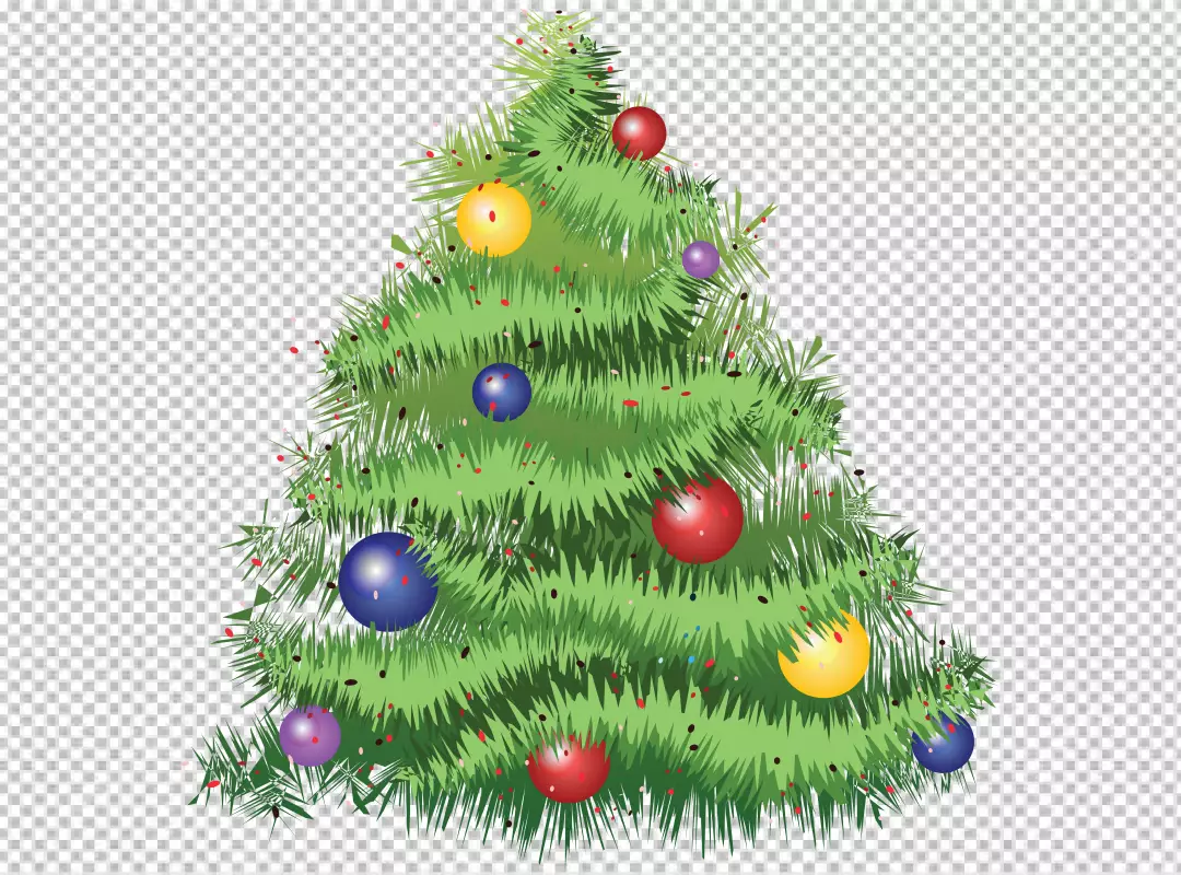 Free Premium PNG Christmas tree with bright lights and bows transparent background 