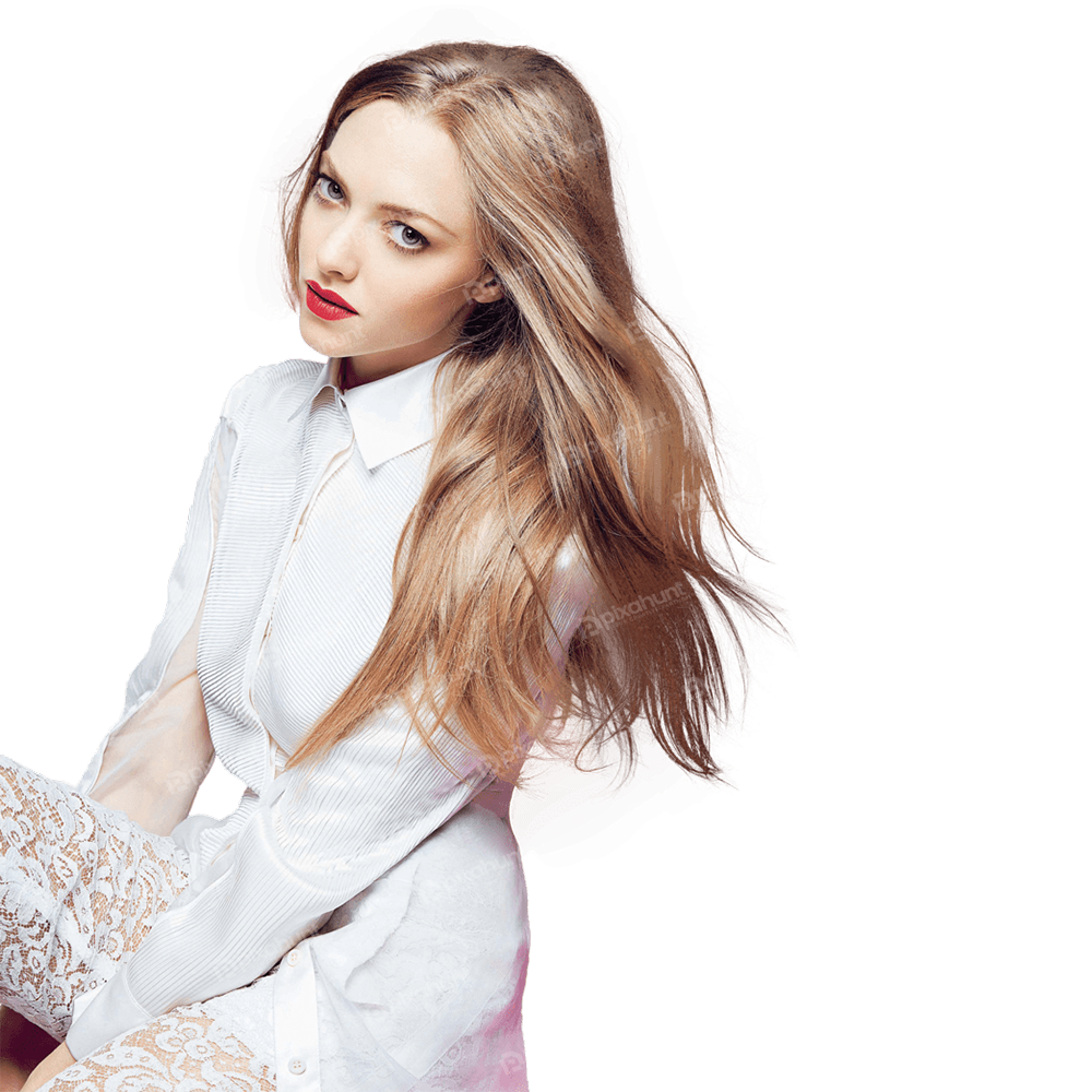 Free Premium PNG Amanda Seyfried White Dress