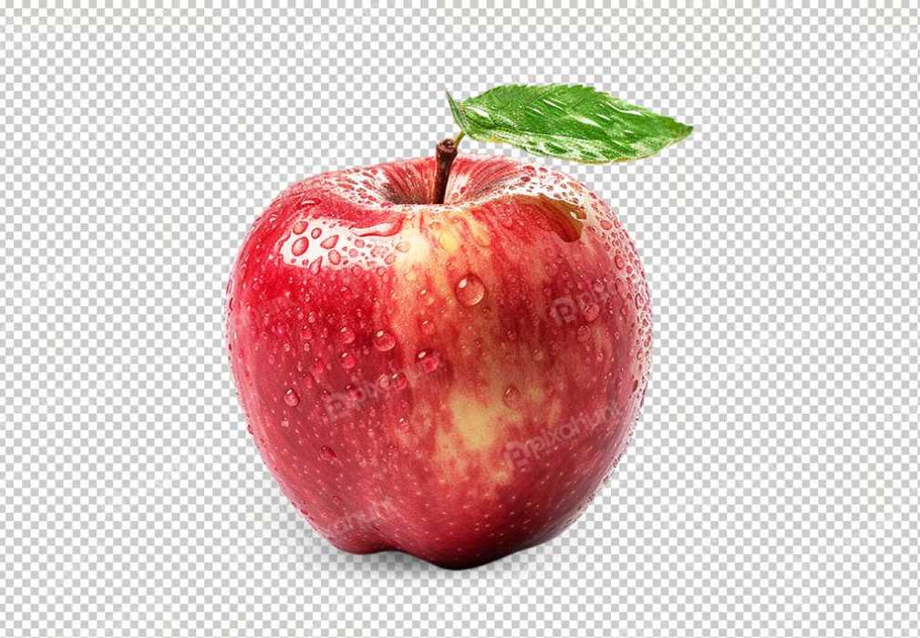 Free Premium PNG Apple isolated red apple on Transparent Background with full depth of field Apple