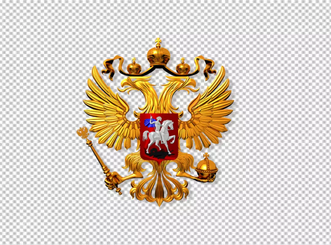 Free Premium PNG Flag of Russia with coat of arms