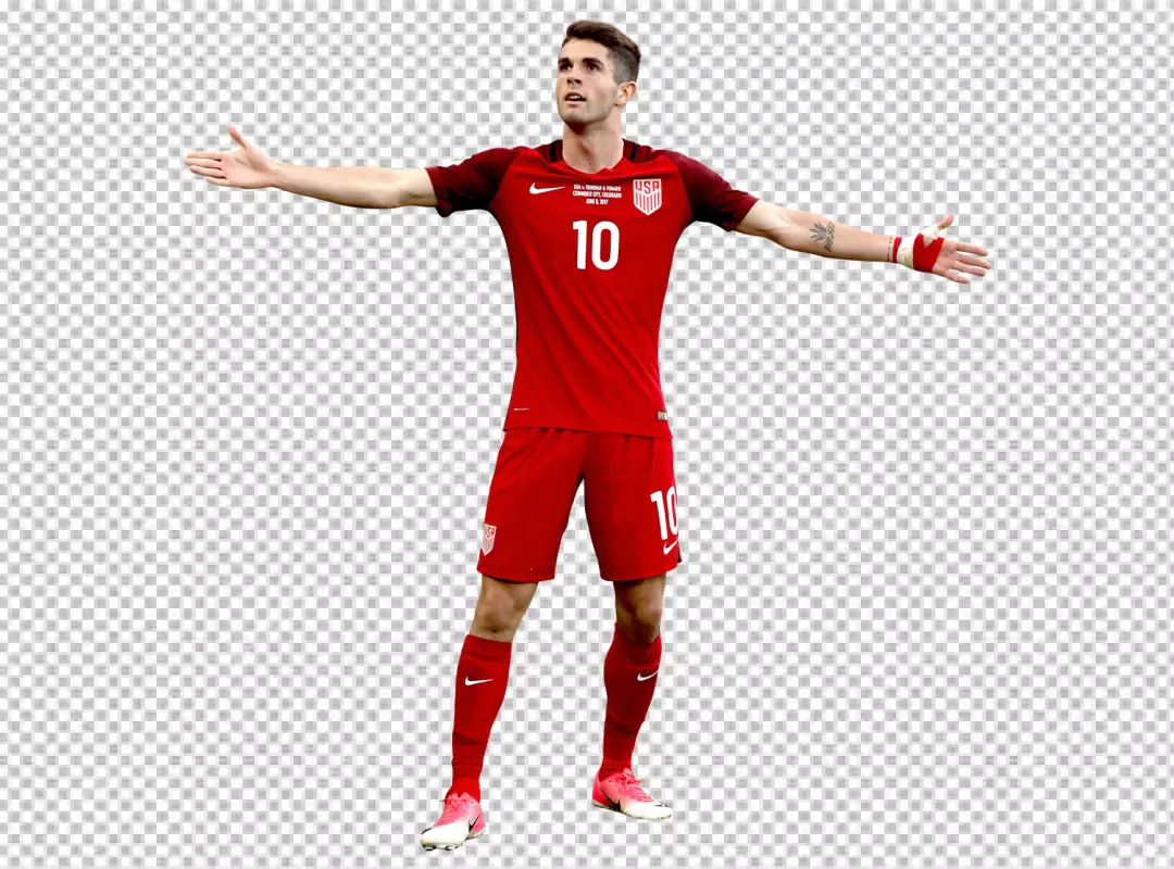 Free Premium PNG Christian Pulisic soccer player in a red uniform