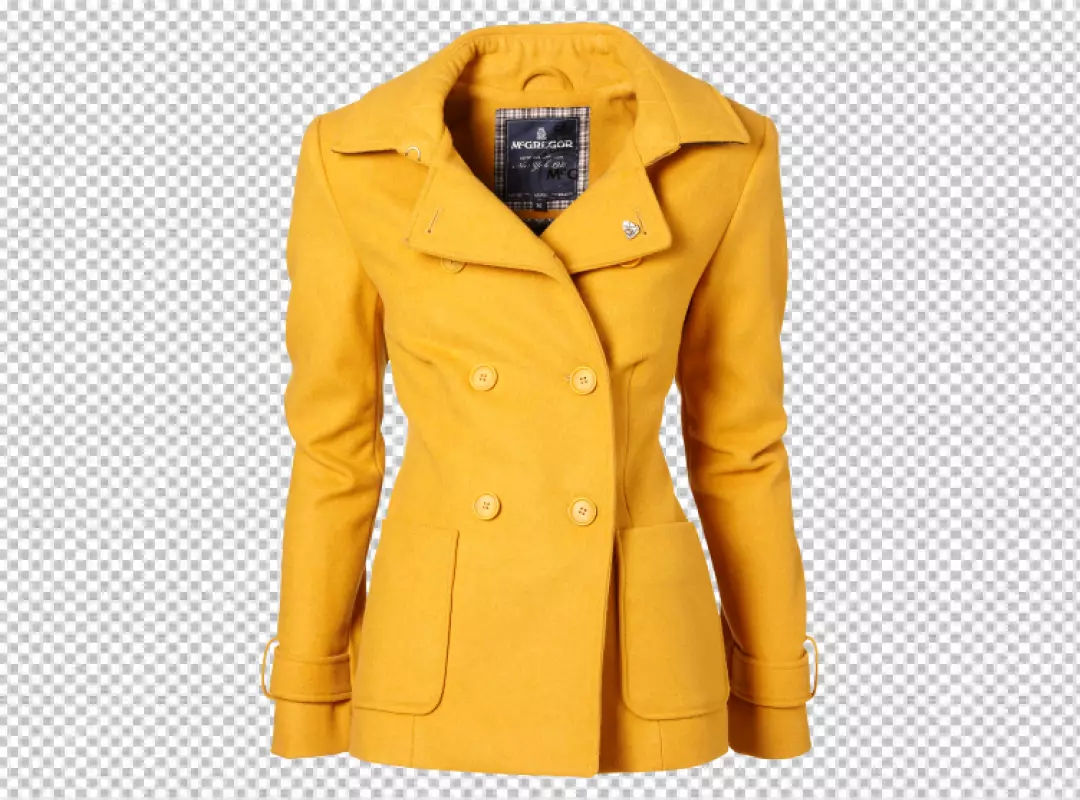 Free Premium PNG yellow leady coat nice look transparent background 