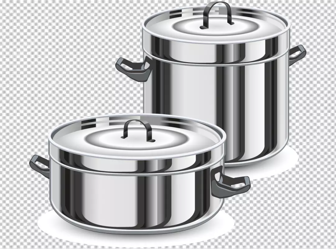 Free Premium PNG frying pan with lid top and side view realistic set isolated PNG