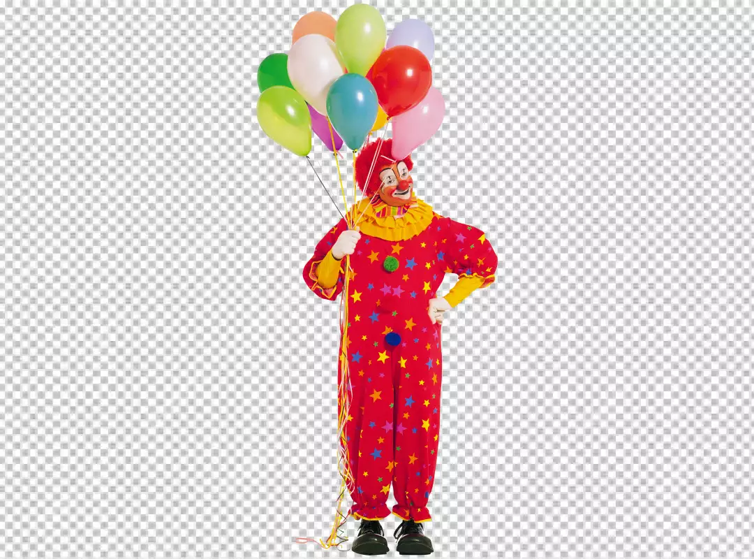 Free Premium PNG Clown character standup and hold hand a  belun 