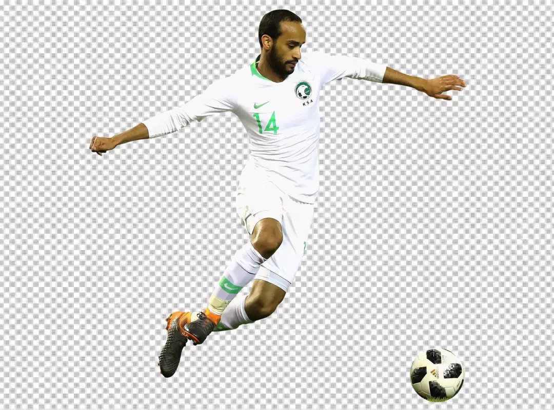 Free Premium PNG Abdullah Ateef high quality photo of a Saudi Arabian soccer player