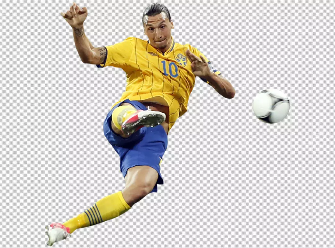 Free Premium PNG Zlatan Ibrahimovic Kick the boll