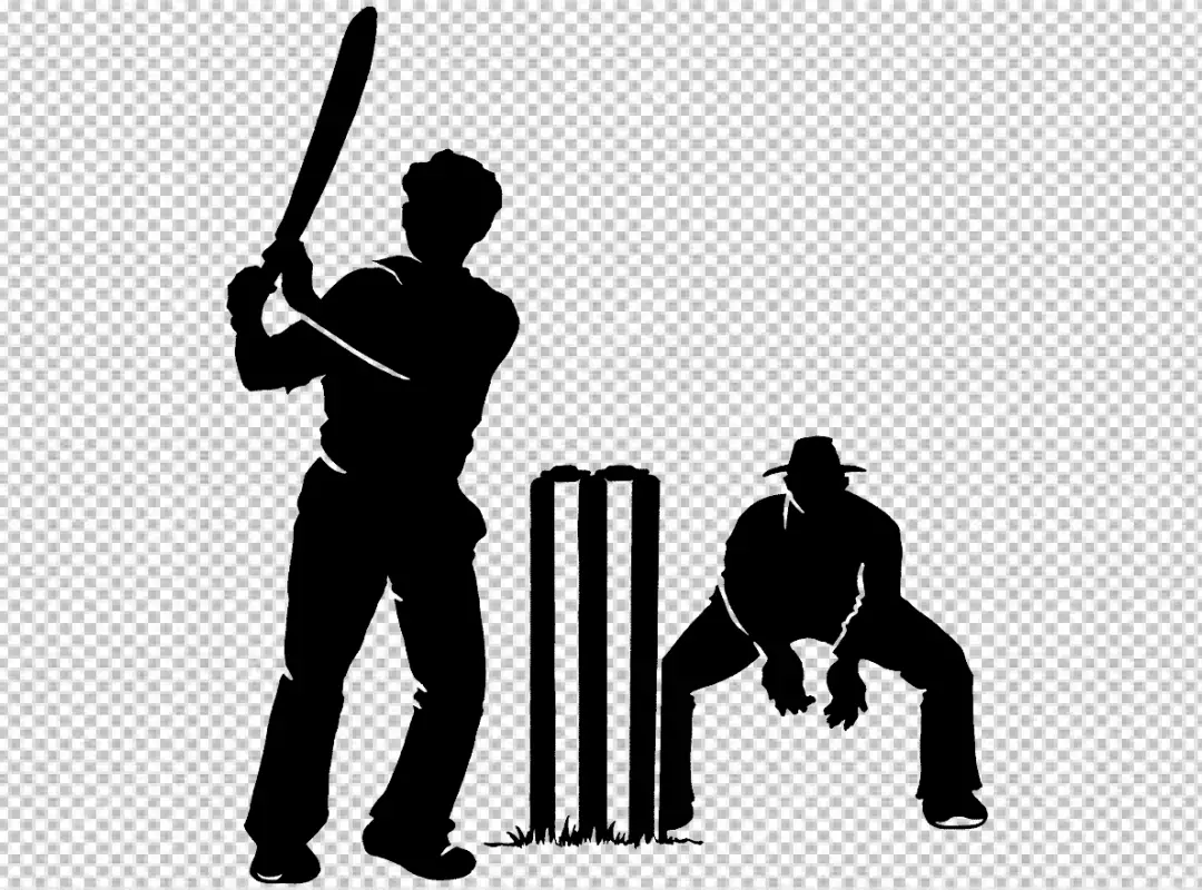 Free Premium PNG  Cricket Batsman in Playing action on transparent background 