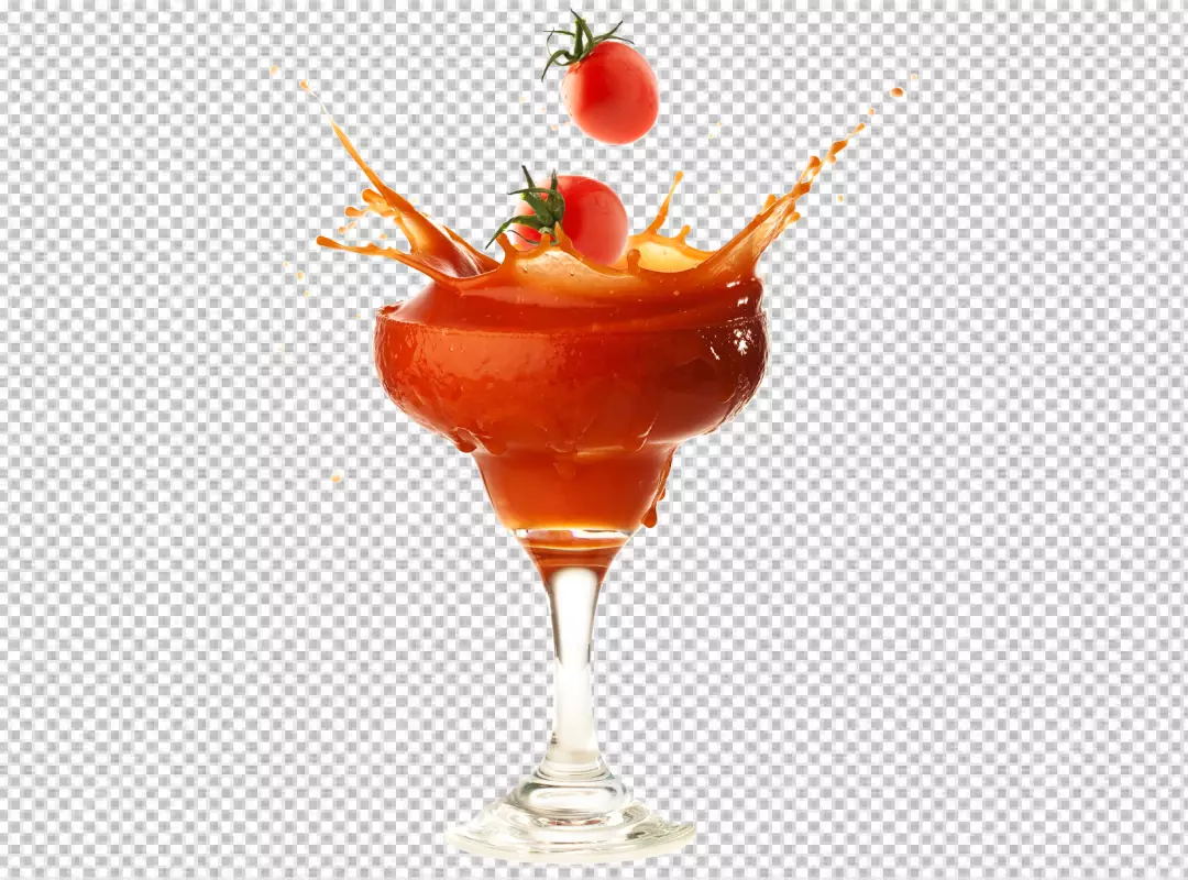 Free Premium PNG A glass of red cocktail with ice and an orange