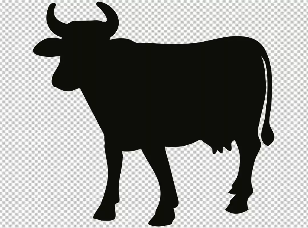 Free Premium PNG silhouette cow transparent background 