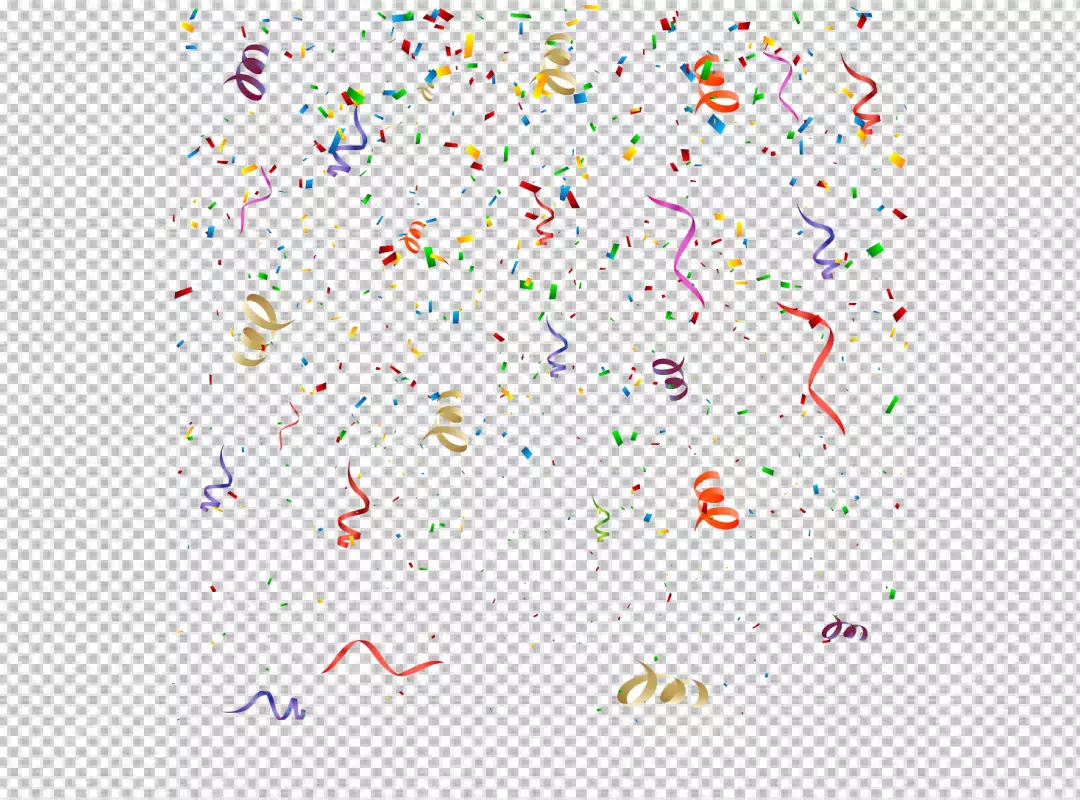 Free Premium PNG Colorful abstract background with falling confetti pieces isolated on transparent 