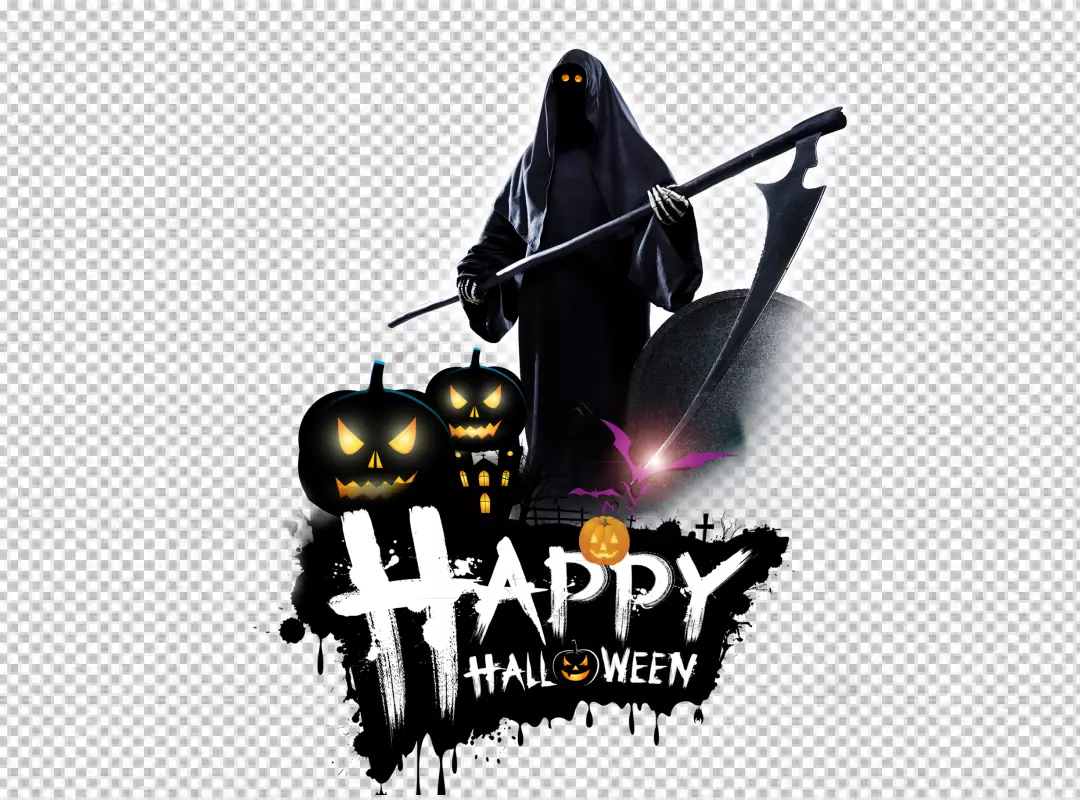 Free Premium PNG Horror Happy Halloween pumpkin png