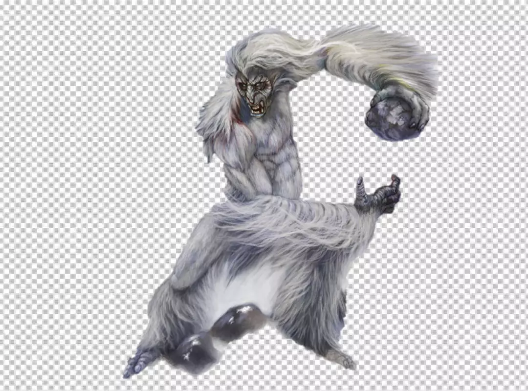 Free Premium PNG Yeti Sowing her body